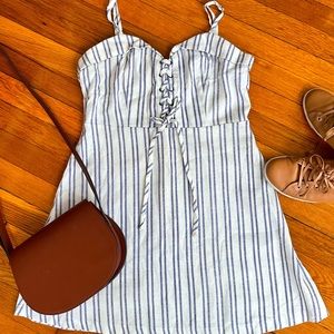 White and blue striped dress (mini)